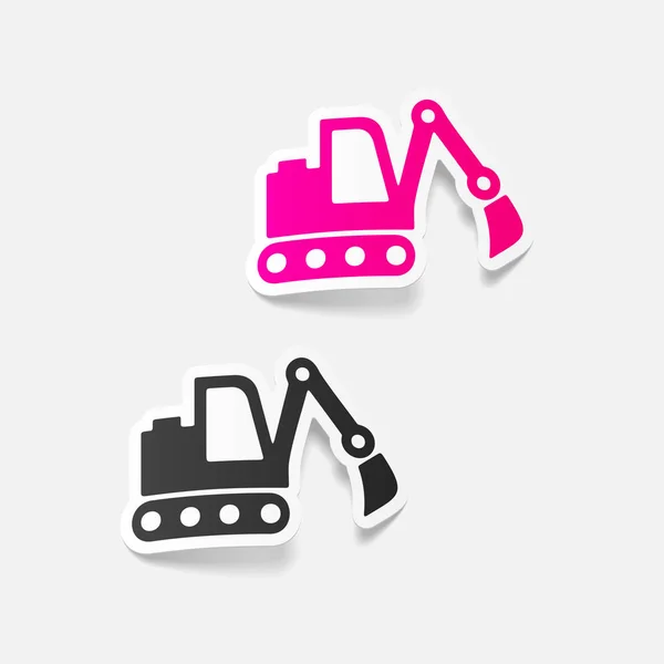 Set icone escavatore — Vettoriale Stock