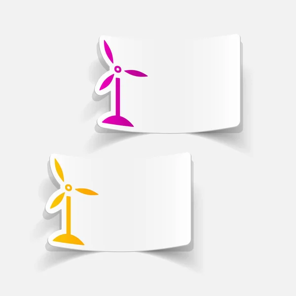 Wind turbines icons set — Stock Vector