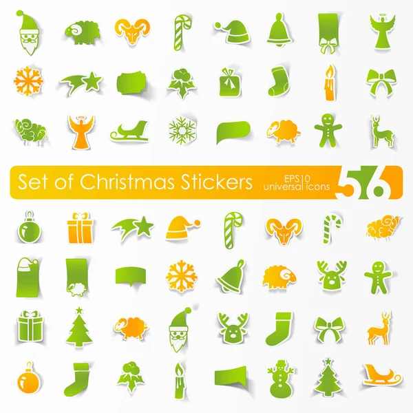 Set of Christmas stickers — Stock Vector