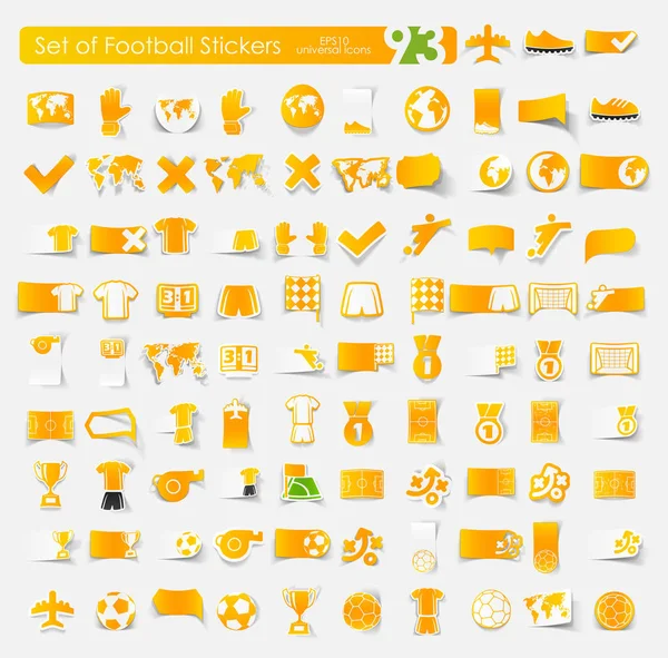 Jeu d'autocollants de football — Image vectorielle