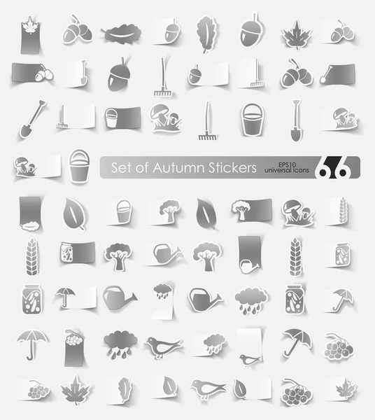 Jeu de stickers automne — Image vectorielle