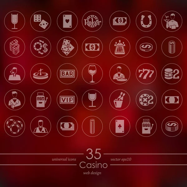 Uppsättning kasinoikoner — Stock vektor