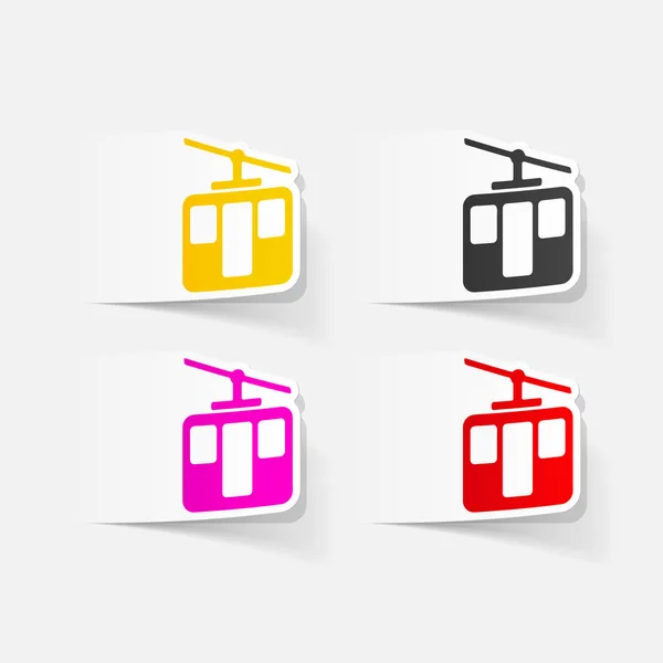 Funicular icons set — Stock Vector