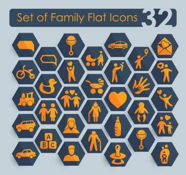 set of family icons clipart
