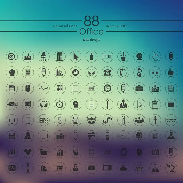 Set ikon kantor - Stok Vektor