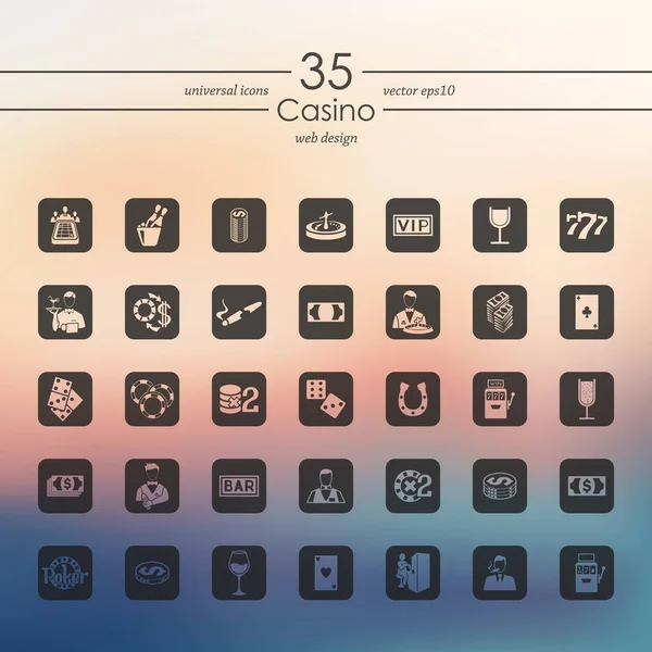 Conjunto de iconos de casino — Vector de stock