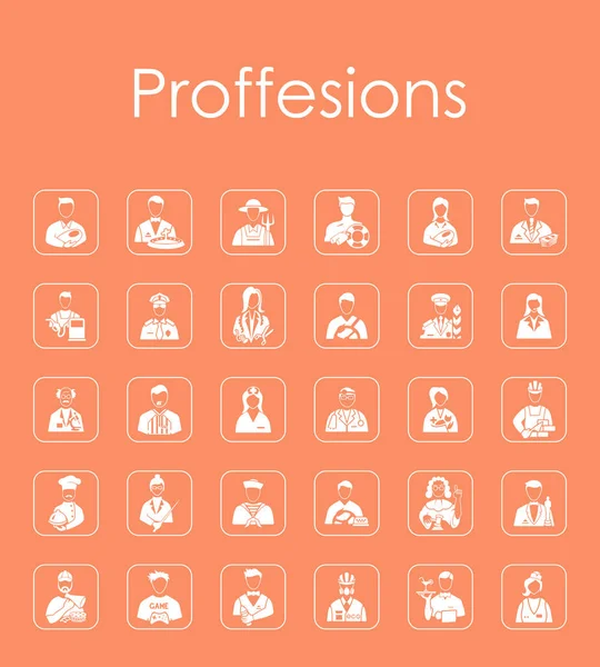 Conjunto de profissões ícones simples — Vetor de Stock