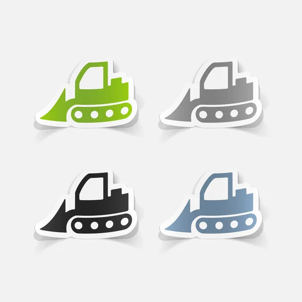 Industriële bulldozer pictogrammen — Stockvector