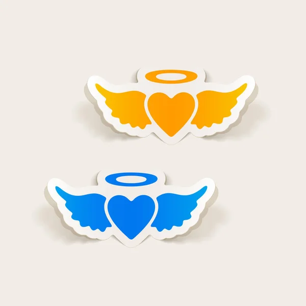 Heart angel icons — Stock Vector