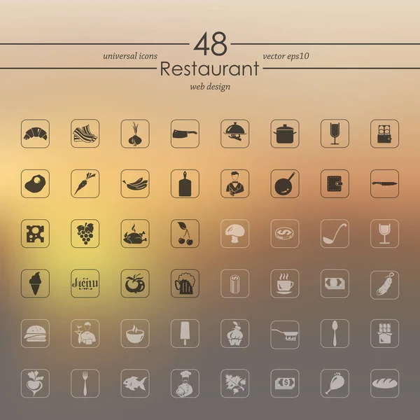 Set di icone del ristorante — Vettoriale Stock