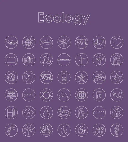 Sada jednoduchých ikon ekologie — Stockový vektor
