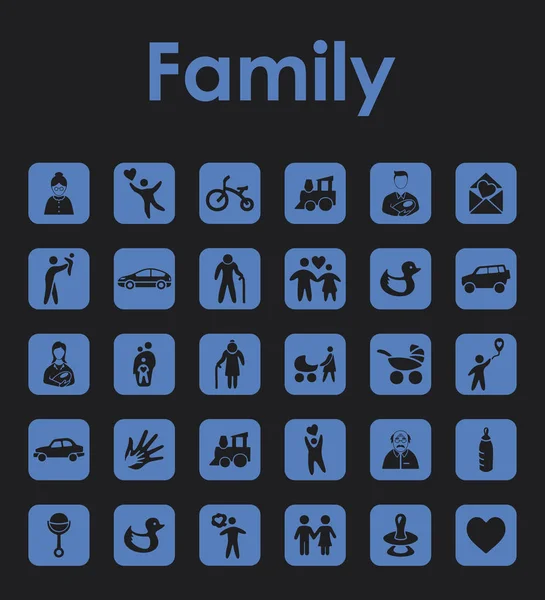 Reihe einfacher Familiensymbole — Stockvektor