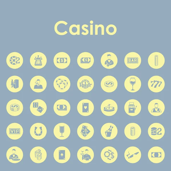 Set van de eenvoudige pictogrammen casino — Stockvector