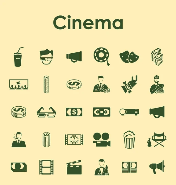 Ensemble d'icônes simples cinéma — Image vectorielle