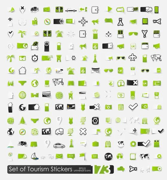 Jeu de stickers tourisme — Image vectorielle