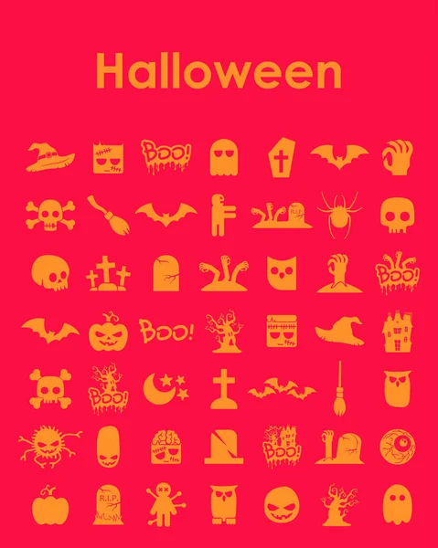 Reihe von einfachen Symbolen zu Halloween — Stockvektor