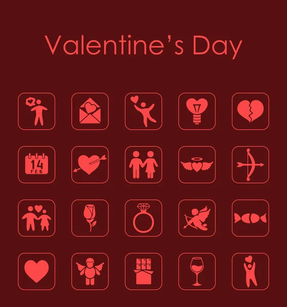 Set de iconos simples del Día de San Valentín — Vector de stock