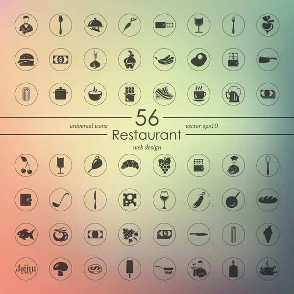 Conjunto de iconos de restaurante — Vector de stock