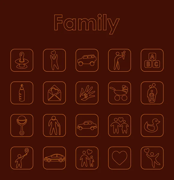 Reihe einfacher Familiensymbole — Stockvektor