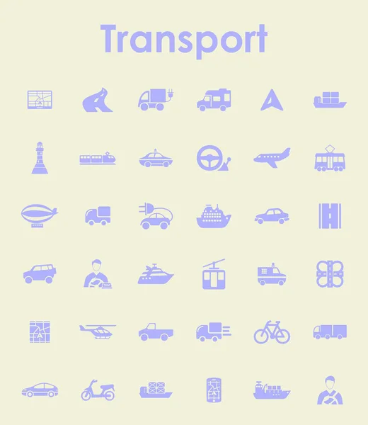 Set di icone di trasporto semplici — Vettoriale Stock