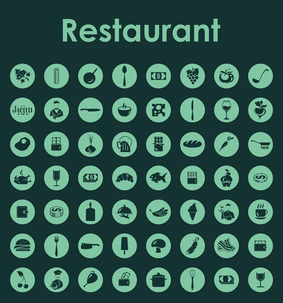 Set of restaurant simple icons — Stock Vector