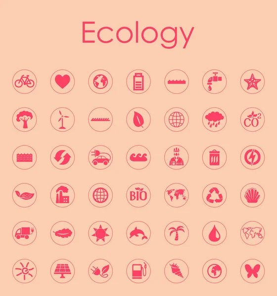 Conjunto de iconos simples de ecología — Vector de stock