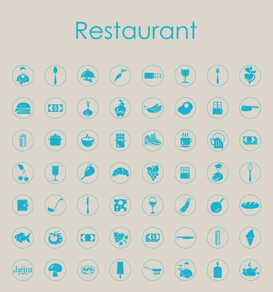 Set de icoane simple de restaurant — Vector de stoc