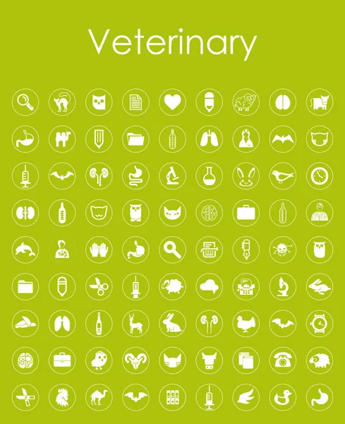 Set of veterinary simple icons — Stock Vector