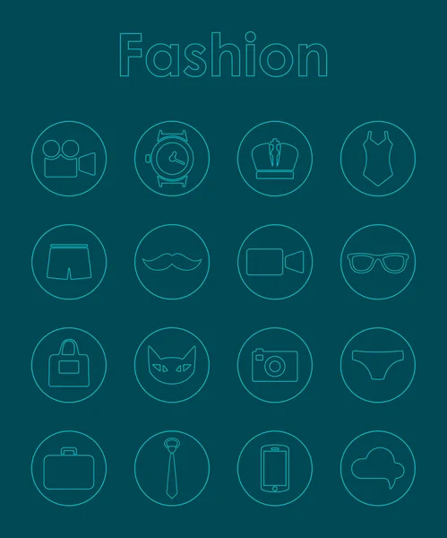 Set van eenvoudige mode-iconen — Stockvector