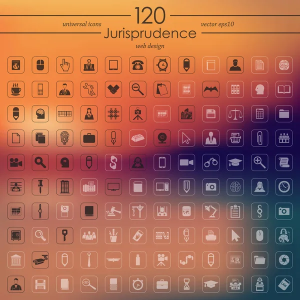 Ensemble d'icônes de jurisprudence — Image vectorielle