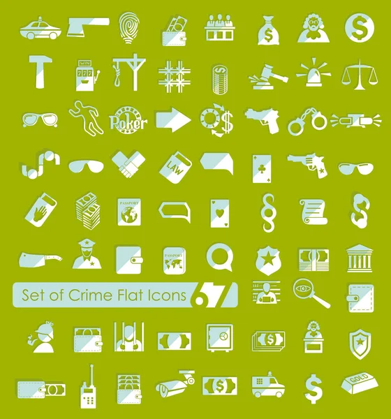 Set of crime icons — Stock Vector