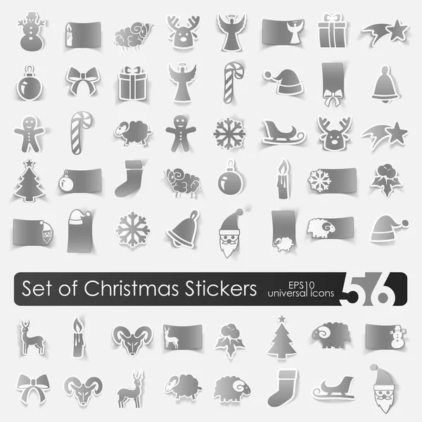 Verzameling van Kerstmis stickers — Stockvector