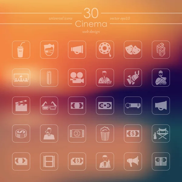 Set van cinema-iconen — Stockvector