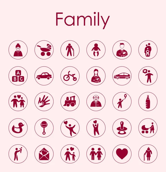 Ensemble d'icônes simples familiales — Image vectorielle