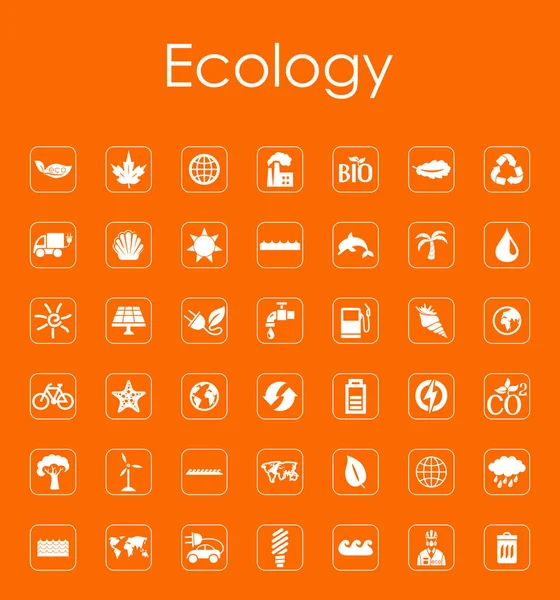 Conjunto de iconos simples de ecología — Archivo Imágenes Vectoriales