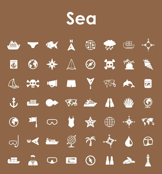 Zestaw prostych ikon morze — Wektor stockowy