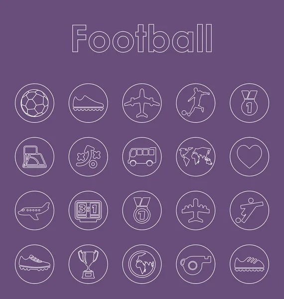 Conjunto de ícones simples de futebol — Vetor de Stock