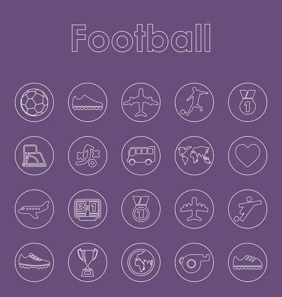 Set of football simple icons — Stock Vector