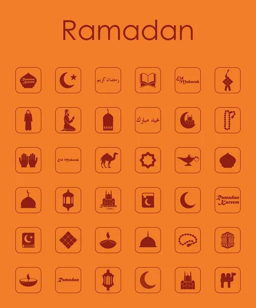 Set van de eenvoudige pictogrammen ramadan — Stockvector