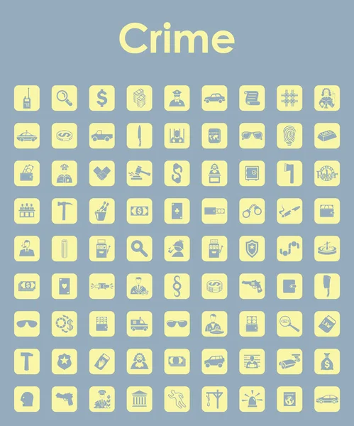 Set of crime simple icons — Stock Vector