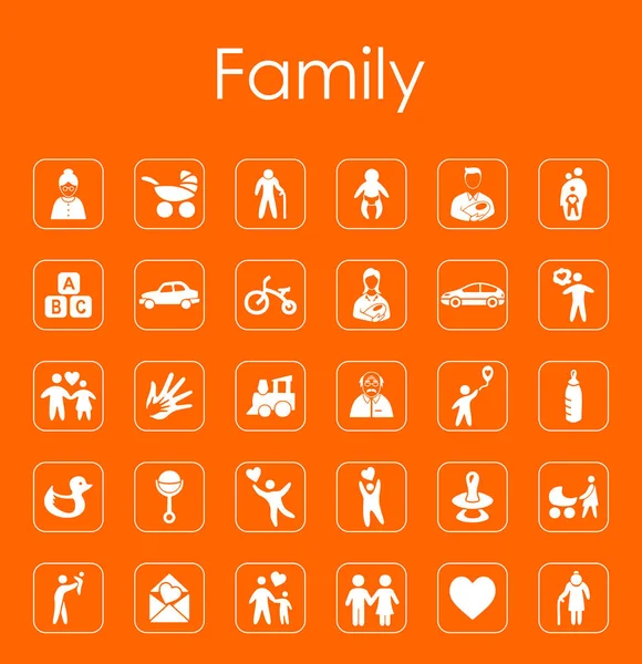 Set van familie eenvoudige pictogrammen — Stockvector