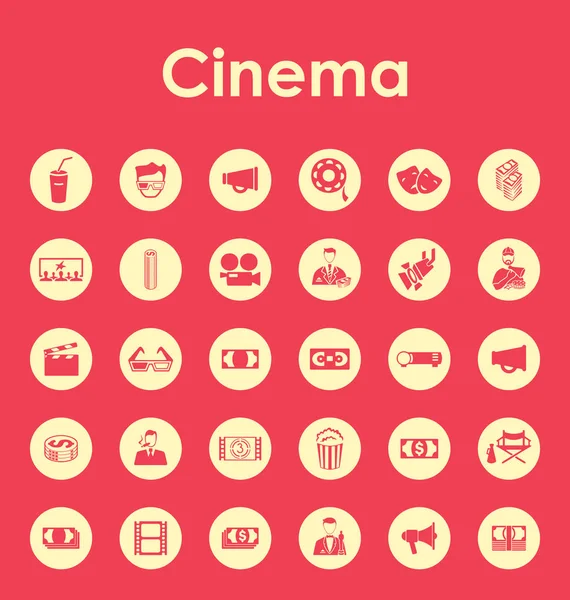 Conjunto de ícones simples de cinema — Vetor de Stock