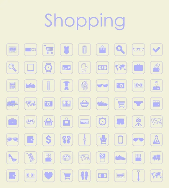 Conjunto de iconos simples de compras — Vector de stock