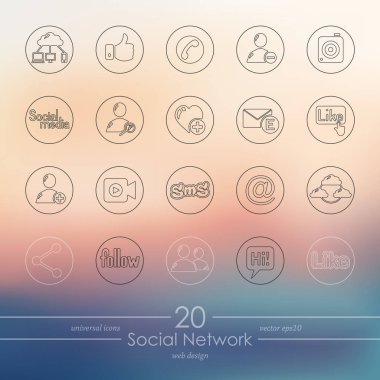 bir dizi sosyal ağ simgesi