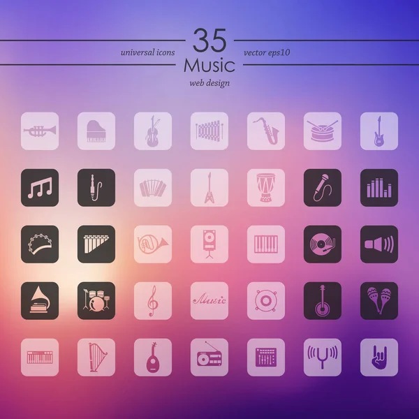 Conjunto de iconos musicales — Vector de stock