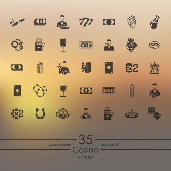 Set van casino pictogrammen — Stockvector