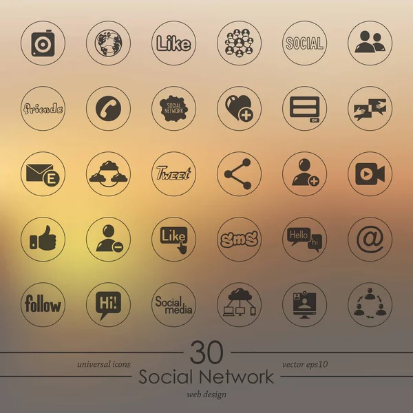 Conjunto de iconos de redes sociales — Archivo Imágenes Vectoriales