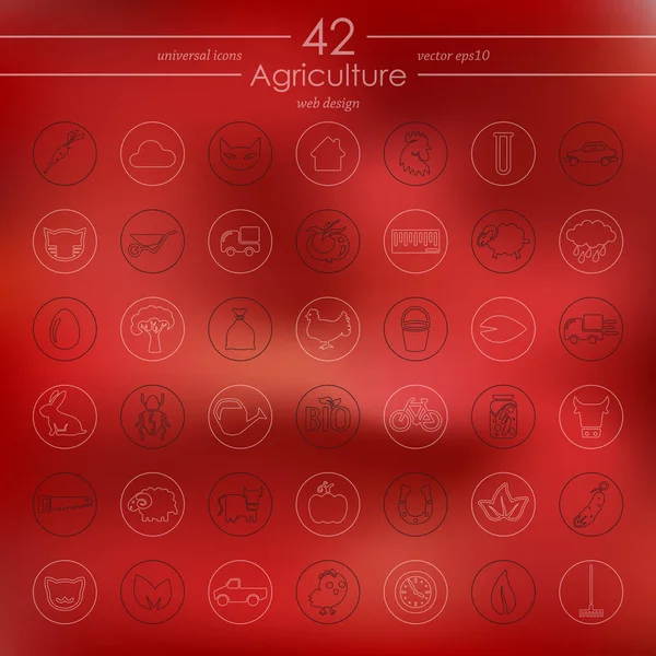Ensemble d'icônes de l'agriculture — Image vectorielle
