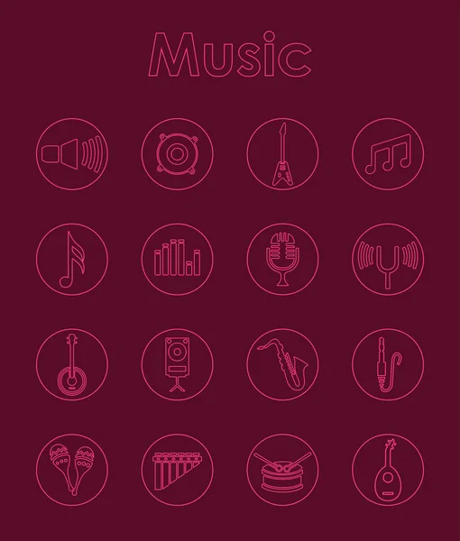 Conjunto de iconos musicales — Vector de stock