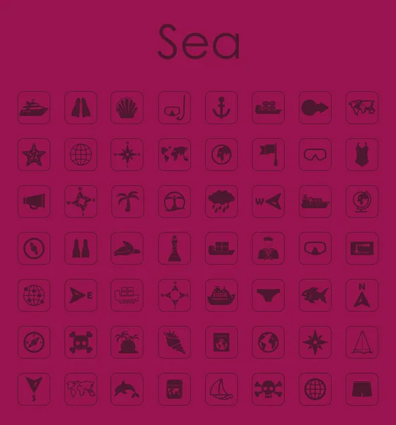 Set van zee-iconen — Stockvector